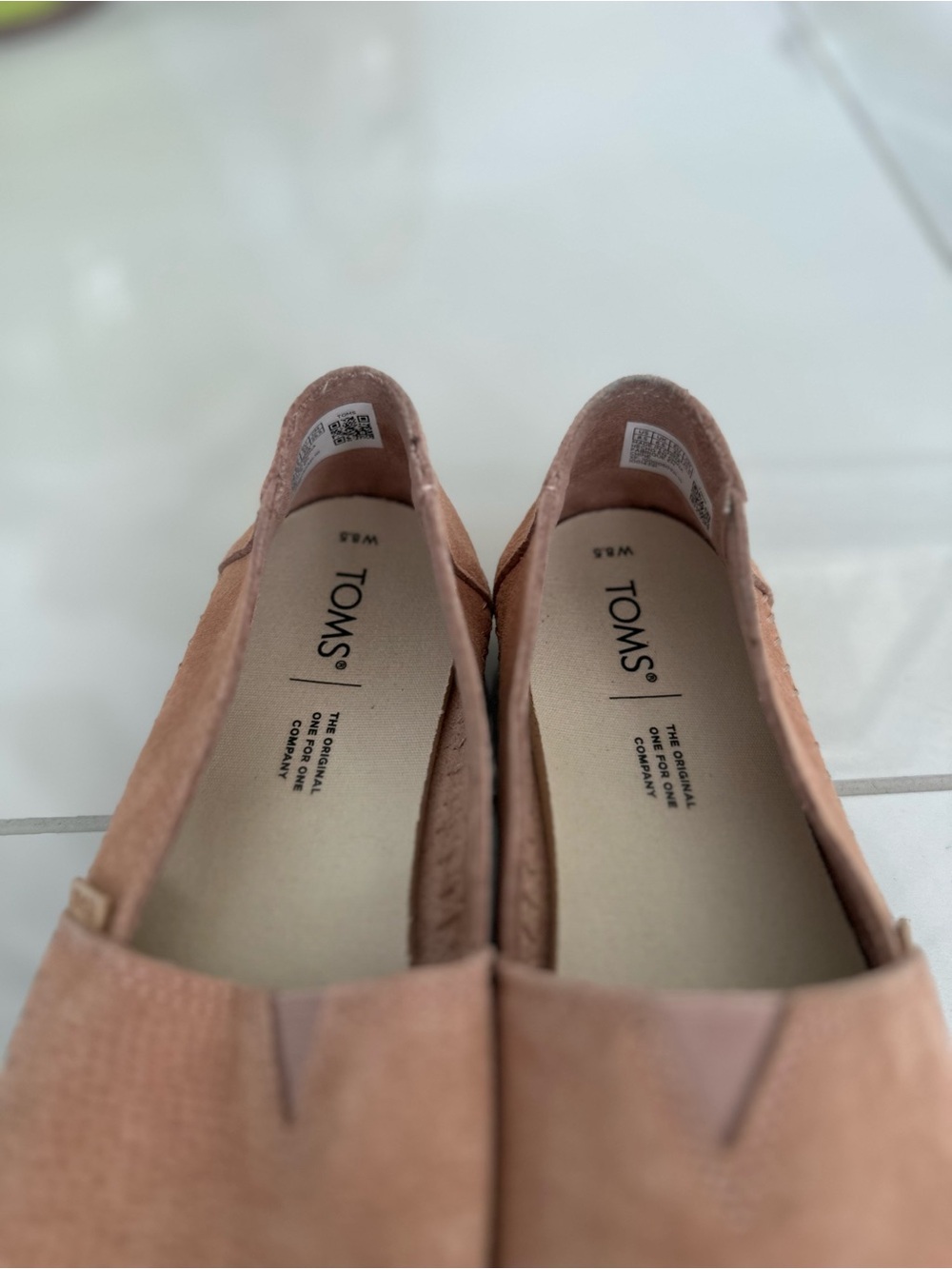 TOMS Women’s Alpargata Leather Wrap Classics – Size 8.5 – Sand Pink Suede – NWOT - Picture 11 of 13